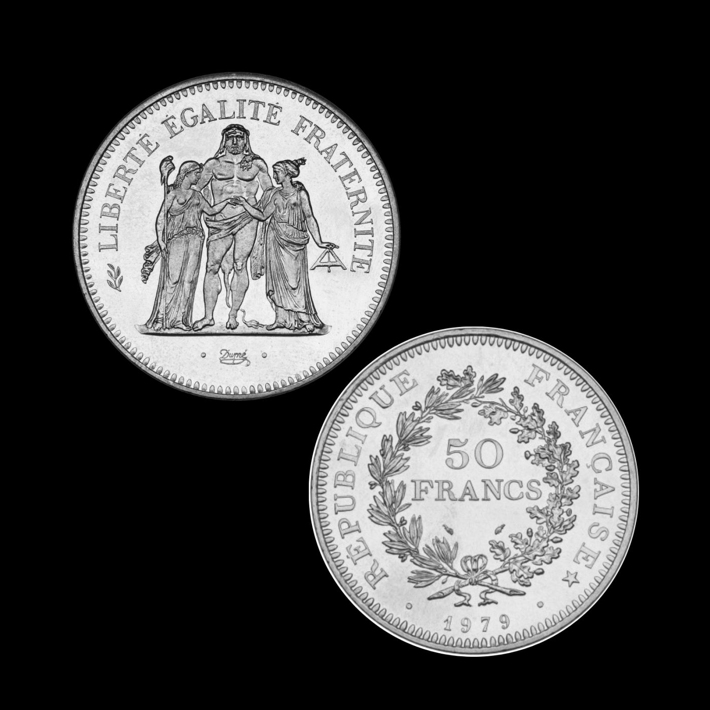 Pièce de 50 francs Hercule en argent (1974-1980)