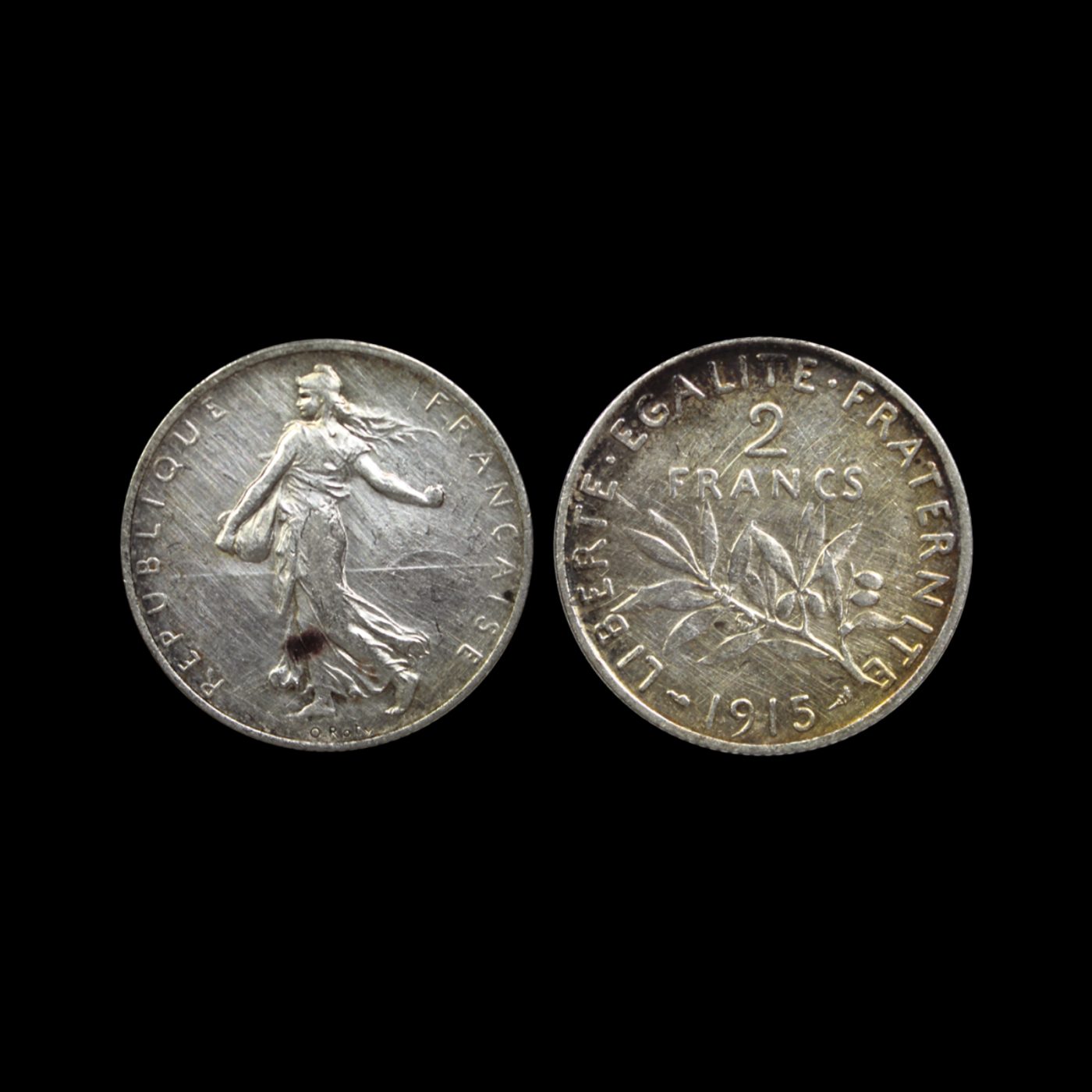 Pièces Semeuse en argent (1 et 2 francs)